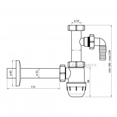 Sifonas praustuvui AQ-T4